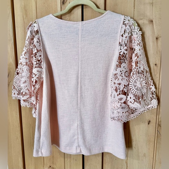 EUC Eri + Ali Samara Lace Top Anthropologie Blush - Picture 6 of 6